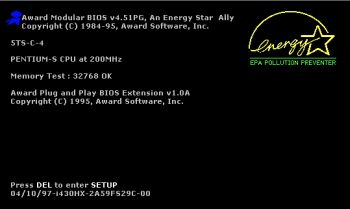 Award BIOS startup in 1997